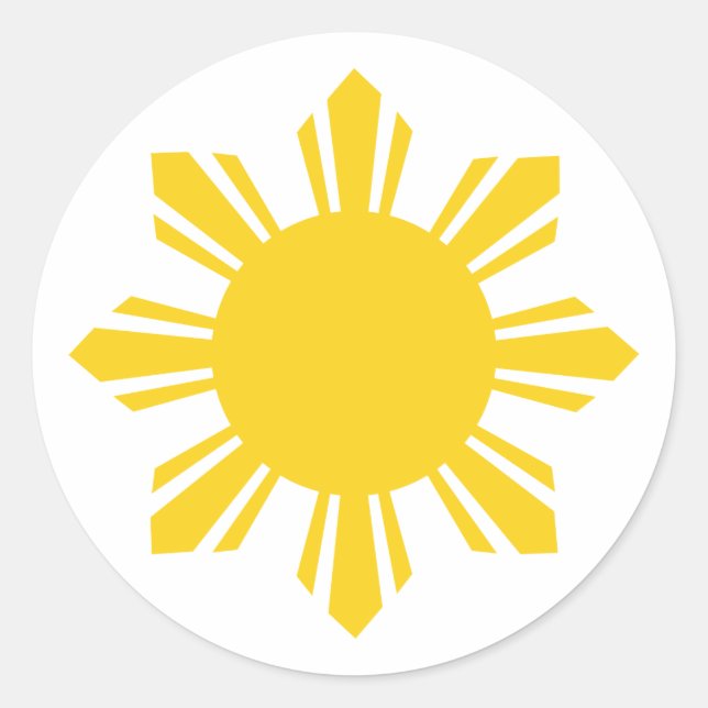 Sticker Rond Philippines soleil coupé, Philippines (Devant)