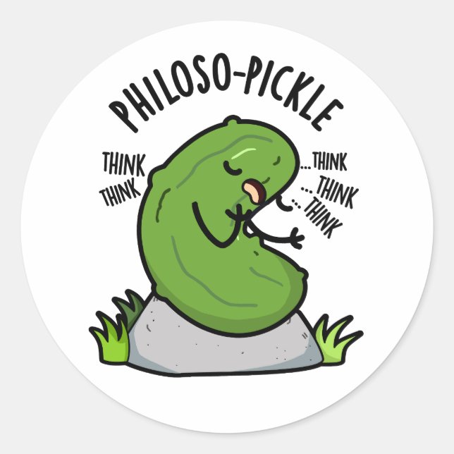 Sticker Rond Philoso pickle drôle Pickle Pun (Devant)