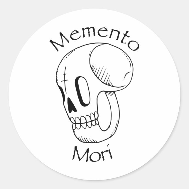Sticker Rond Philosophie stoïque Memento Mori (Devant)