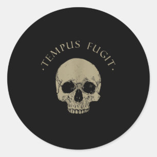 Sticker Rond Philosophie stoïque Tépus Fugit Citation stoïcisme