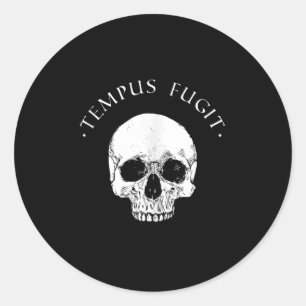 Sticker Rond Philosophie stoïque Tépus Fugit Citation stoïcisme