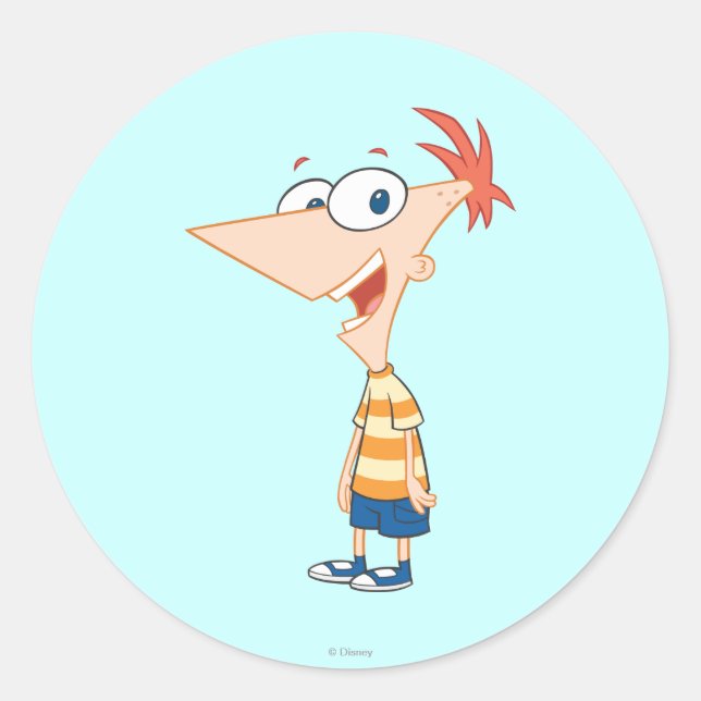 Sticker Rond Phineas Pose (Devant)