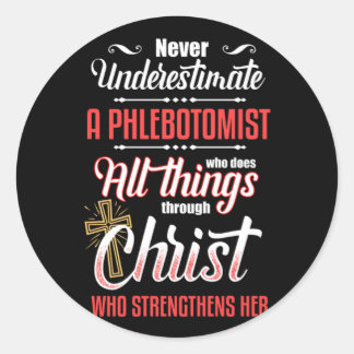 Sticker Rond Phlebotomiste Christ Jésus Phlebotomie Cadeau de s