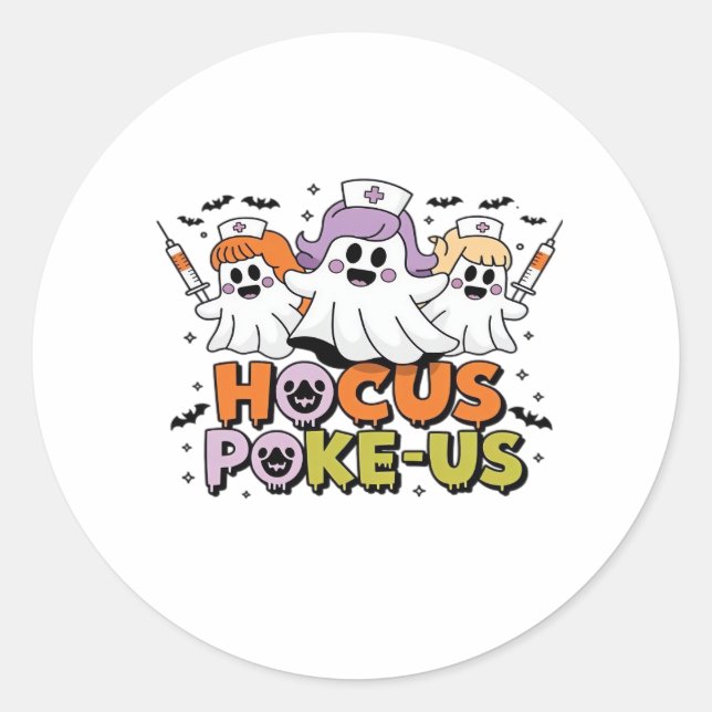 Sticker Rond Phlebotomiste Halloween Médicale Lab Tech Éffrayan (Devant)