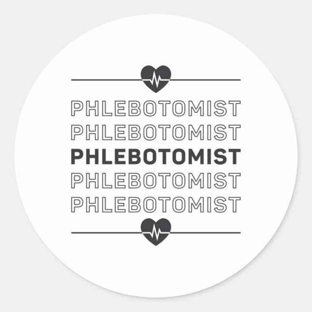 Sticker Rond Phlebotomiste Phlebotomie Médicale infirmière méde (Devant)