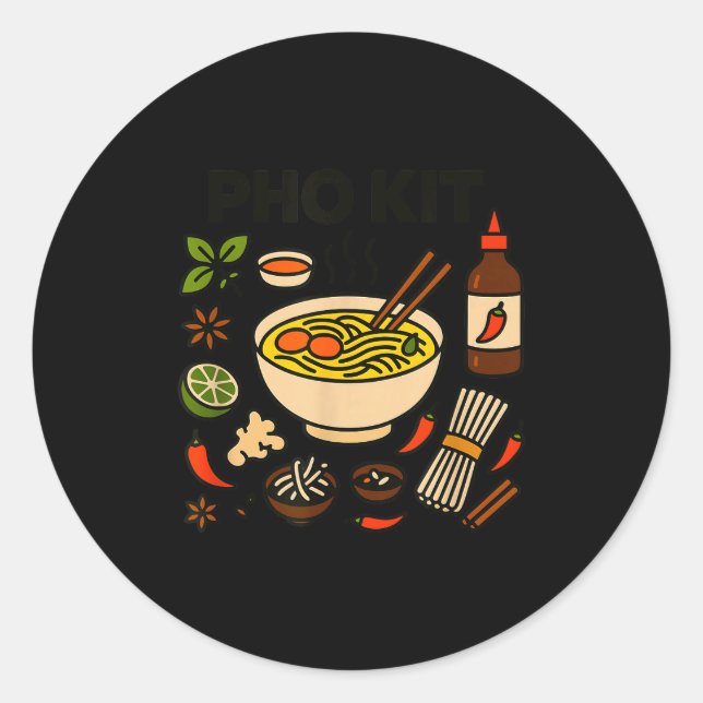 Sticker Rond Pho Kit Vietnamese Food  (Devant)