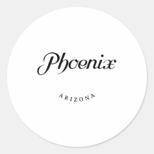 Sticker Rond Phoenix Arizona noir Police