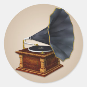 Sticker Rond Phonographe ancien