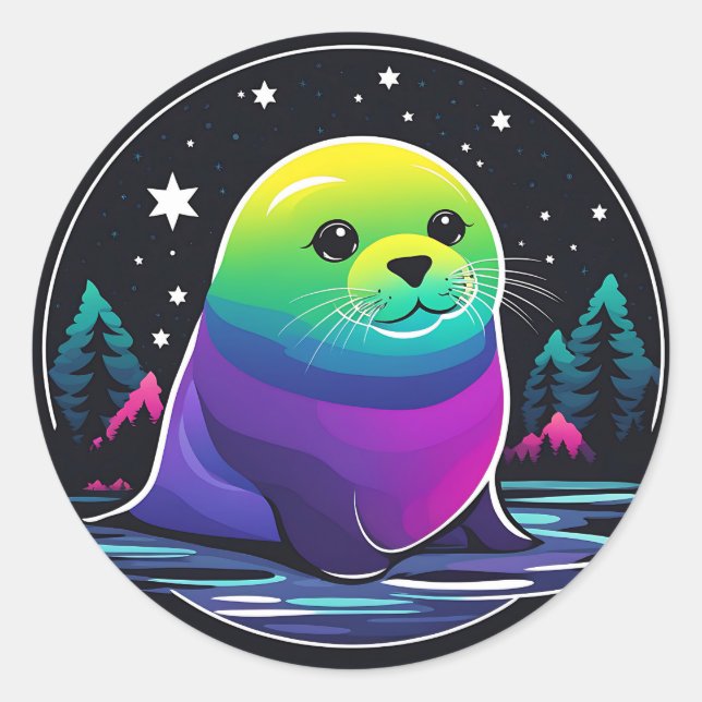 Sticker Rond Phoque arctique Nord (Devant)