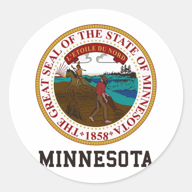 Sticker Rond Phoque du Minnesota (Devant)