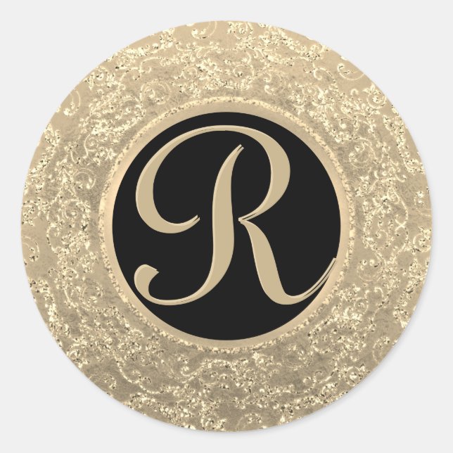 Sticker Rond Phoque Monogram Gold Glam (Devant)