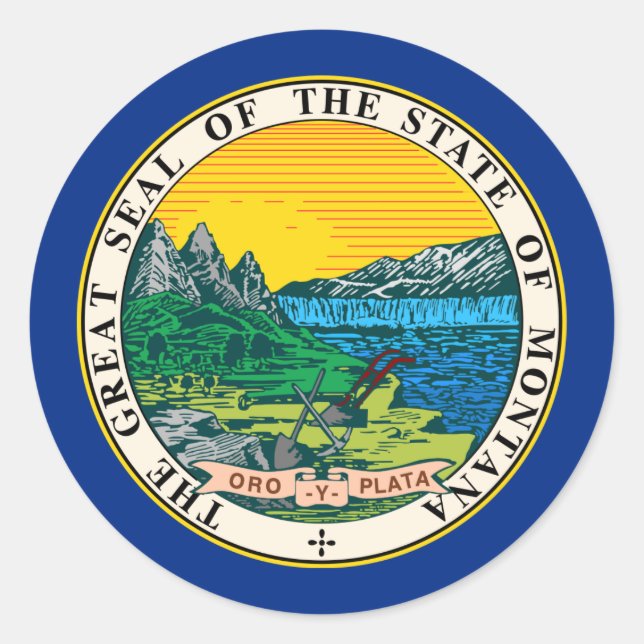 Sticker Rond Phoque Montanan, Montana (Devant)