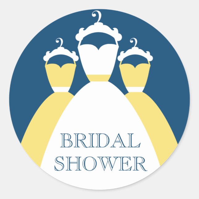 Sticker Rond Phoques Cadeaux De Fête des mariées Jaune Et Monac (Devant)