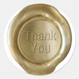 Sticker Rond Phoques de cire Faux - Or - Bold - Merci