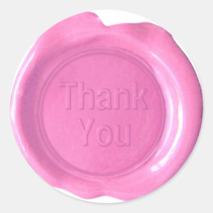 Sticker Rond Phoques de cire Faux - Rose - Gras - Merci