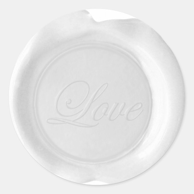 Sticker Rond Phoques de cire Faux - Script blanc - Amour (Devant)