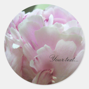 Sticker Rond Phoques de Faire-part de mariage rose Peony