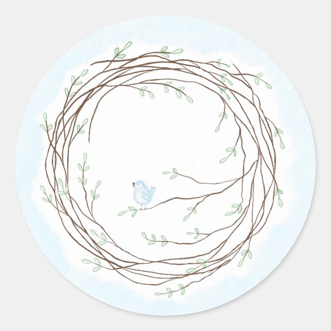 Sticker Rond Phoques de l'enveloppe d'oiseaux (Devant)