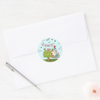 Sticker Rond Phoques de l'enveloppe du 10e anniversaire de la R