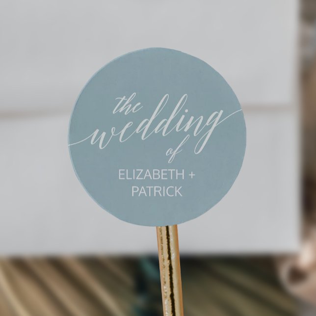 Sticker Rond Phoques de l'enveloppe Mariage Aqua Beach Coordina (Créateur téléchargé)