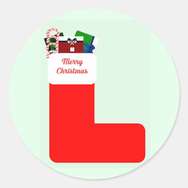 Sticker Rond Phoques d'enveloppe de Noël (Devant)