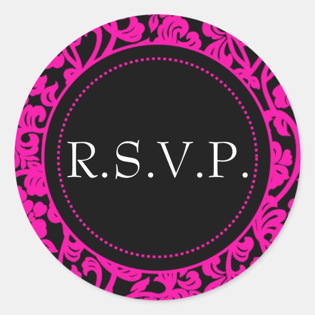 Sticker Rond Phoques d'enveloppe gothique rose et noire (Devant)