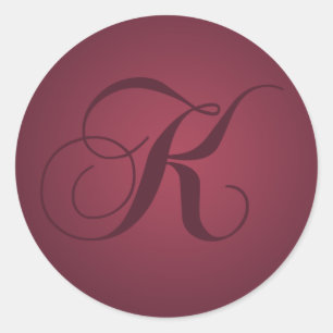 Sticker Rond Phoques d'enveloppe Monogramme K