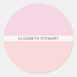 Sticker Rond Phoques d'enveloppe rose clair et corail moderne