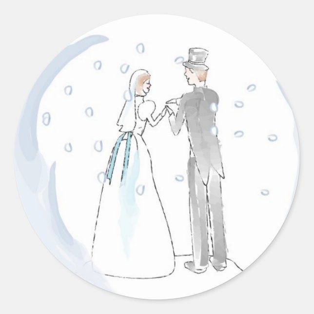 Sticker Rond Phoques d'enveloppes de cartes de voeux de Noël (Devant)