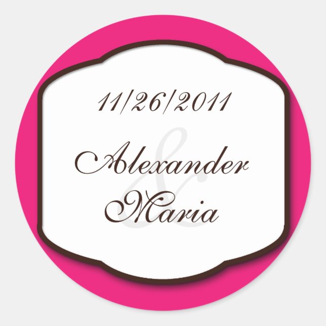 Sticker Rond Phoques d'enveloppes de Mariage Brown et blanc Fuc (Devant)