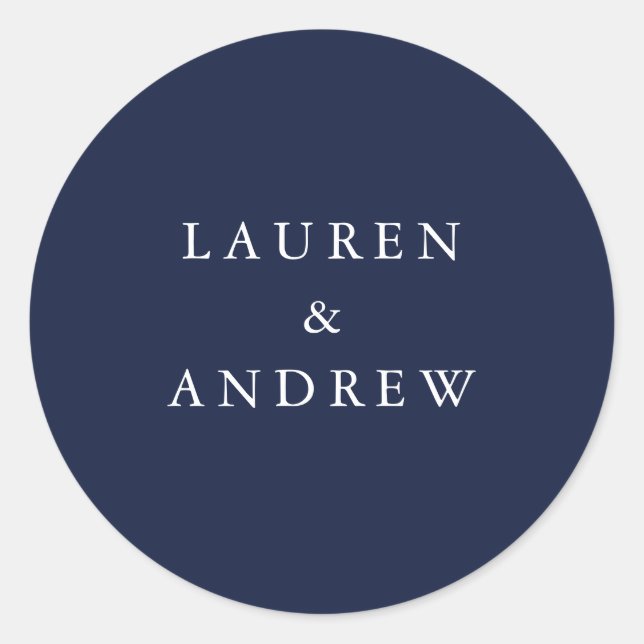Sticker Rond Phoques d'enveloppes Mariages modernes bleu marine (Devant)