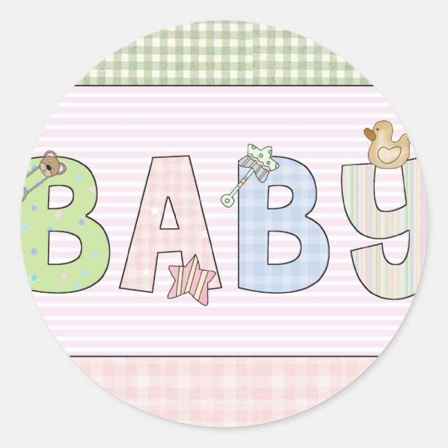 Sticker Rond Phoques d'enveloppes pour bébés : Collection de bé (Devant)