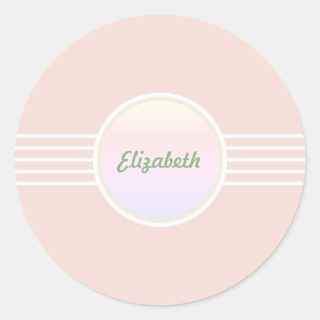 Sticker Rond Phoques d'enveloppes roses et opales de corail de  (Devant)