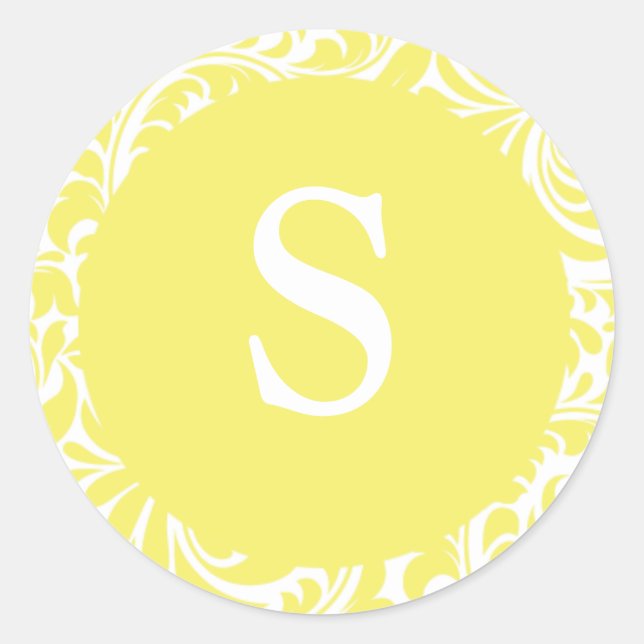 Sticker Rond Phoques Invitations personnalisables Monogrammes S (Devant)