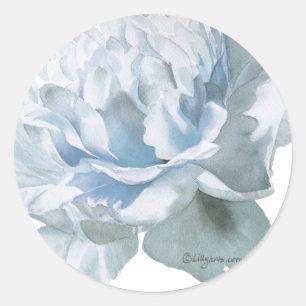 Sticker Rond Phoques Mariages Blue Peony