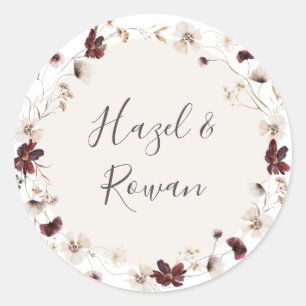 Sticker Rond Phoques Mariages Fleur sauvage en cuivre de Bourgo