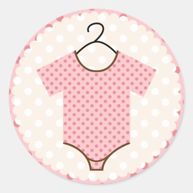 Sticker Rond Phoques pour bébés roses (Devant)