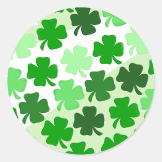 Sticker Rond Phoques shamrock - Vert