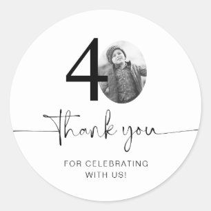 Sticker Rond Photo 40e anniversaire