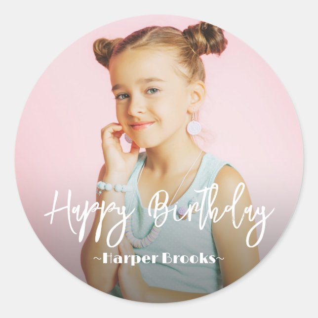Sticker Rond Photo Anniversaire personnalisé (Devant)