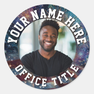 Sticker Rond Photo de campagne personnalisée