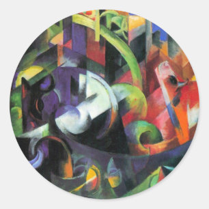 Sticker Rond Photo de Cattle par Franz Marc, Art Vintage