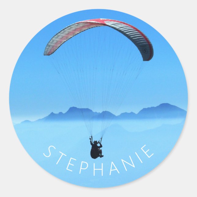 Sticker Rond Photo de parapente personnalisée (Devant)