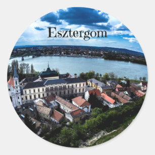 Sticker Rond Photo de paysage Esztergom