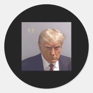 Sticker Rond Photo De Réservation De Donald Trump