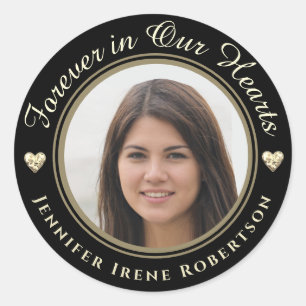 Sticker Rond Photo de souvenir pour toujours dans nos cœurs