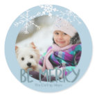 Photo de vacances Soyez Joyeux Noël Blue Snowflake