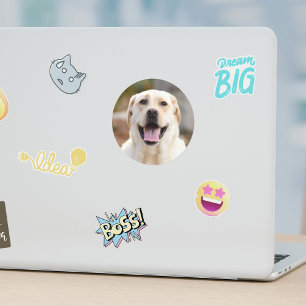 Sticker Rond Photo Dog