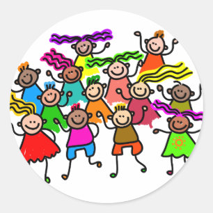 Sticker Rond Photo du groupe