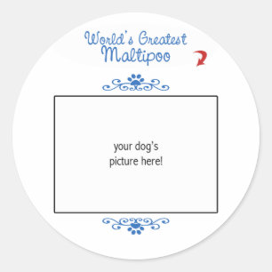 Sticker Rond Photo faite sur commande ! Mondes plus grand